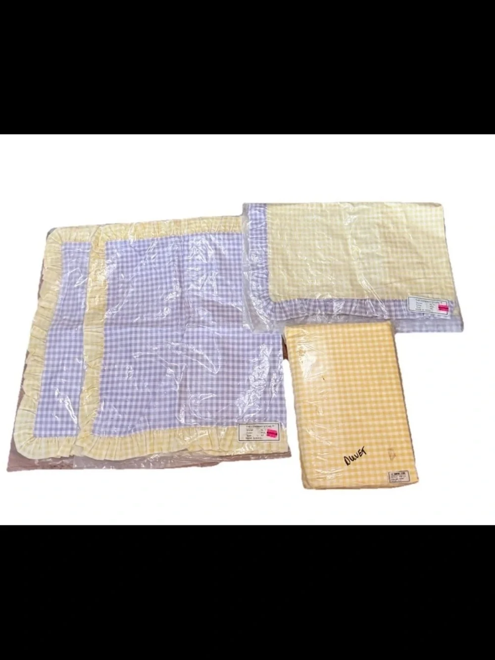 Vintage The Company Store XL Twin Duvet Cover Sham Set Cotton Gingham